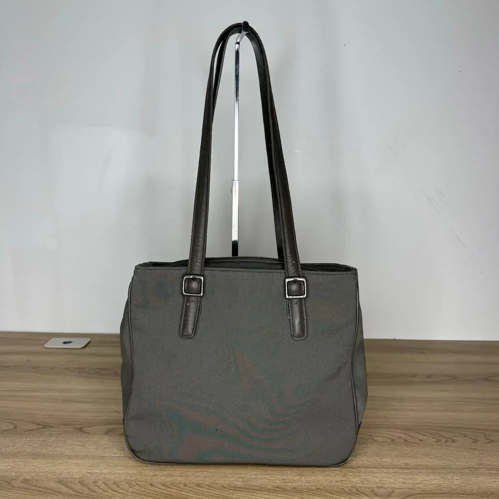 Coach Vintage Plain Gray and Brown Shoulder Bag Medium - Picture 2 of 11